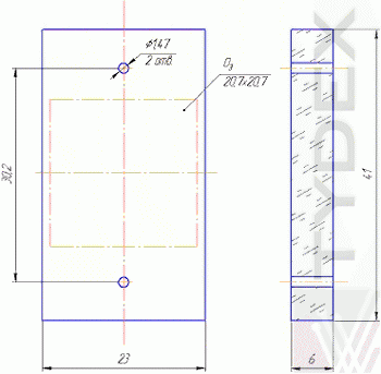 Drawings of the drilled windows